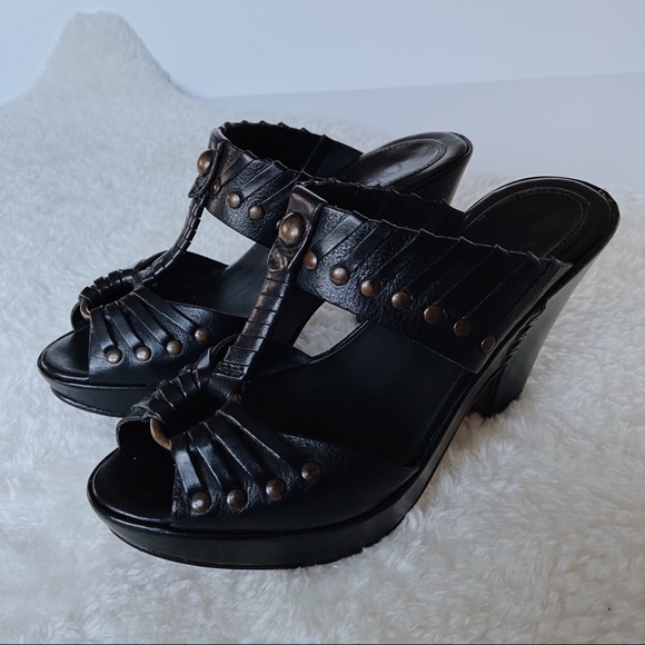 Frye Shoes - Frye Black Stud Strap Sandals
